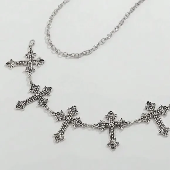 Silver cross chain belt - Picture 2 of 6